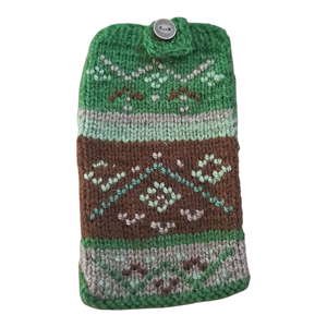 Zöld- barna- beige kötött, hímzett telefontok, Táska & Tok, Pénztárca & Más tok, Telefontok, Kötés, Hímzés, MESKA