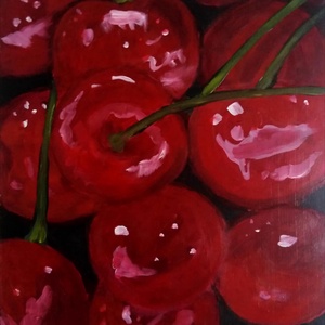 Cseresznyék (tanulmány), Művészet, Festmény, Akril, Festészet, MESKA