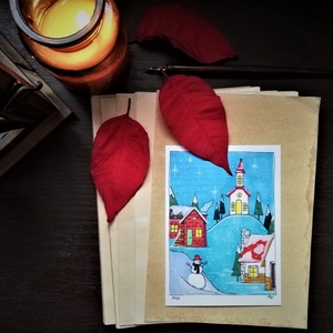 Karácsonyi képeslap csomag 7. - karácsony - karácsonyi ajándékozás - karácsonyi képeslap, üdvözlőlap, ajándékkísérő - Meska.hu