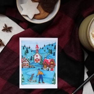 Karácsonyi képeslap csomag 7. - karácsony - karácsonyi ajándékozás - karácsonyi képeslap, üdvözlőlap, ajándékkísérő - Meska.hu