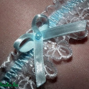 Kék menyasszonyi combcsipke, méretre varrva -  - Meska.hu