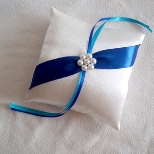 Gyöngyvirág  gyűrűpárna színes szalaggal, Esküvő, Kiegészítők, Gyűrűtartó & Gyűrűpárna, Varrás, Gyöngyfűzés, gyöngyhímzés, MESKA