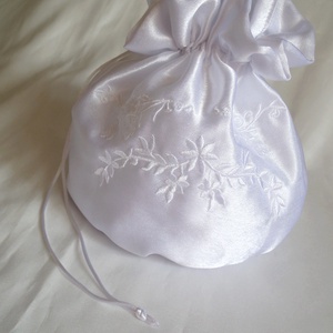 Hímzett elegáns menyasszonyi szütyő, új, nagy - esküvő - kiegészítők - táska - Meska.hu