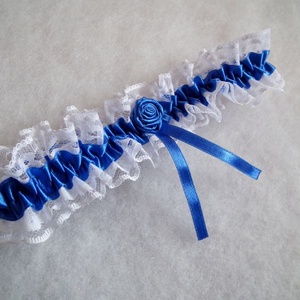 Királykék Kate esküvői rózsás combcsipke - esküvő - kiegészítők - harisnyatartó & valami kék - Meska.hu