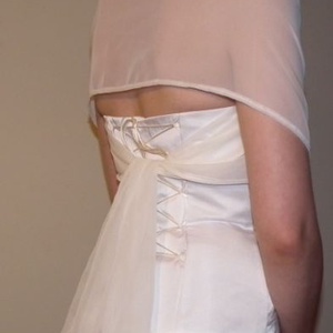 Muszlin stóla, vállkendő - tört fehér - esküvő - kiegészítők - bolero és válltakaró - Meska.hu