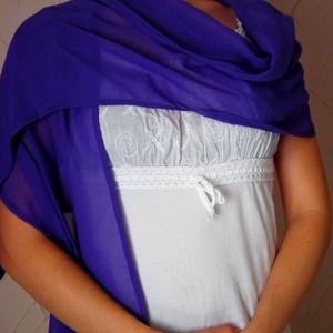 Muszlin stóla, vállkendő - sötétlila - ruha & divat - sál, sapka, kendő - stóla - Meska.hu