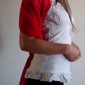 Muszlin stóla, vállkendő - piros - ruha & divat - sál, sapka, kendő - stóla - Meska.hu