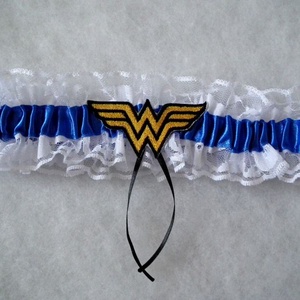 Wonder Woman legényfogó - királykék - esküvő - kiegészítők - harisnyatartó & valami kék - Meska.hu