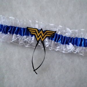 Wonder Woman legényfogó - királykék - esküvő - kiegészítők - harisnyatartó & valami kék - Meska.hu