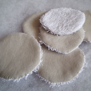 Mosható textil arctisztító korong - bézs - szépségápolás - arcápolás - arctisztító korong - Meska.hu