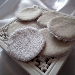 Mosható textil arctisztító korong - bézs - szépségápolás - arcápolás - arctisztító korong - Meska.hu