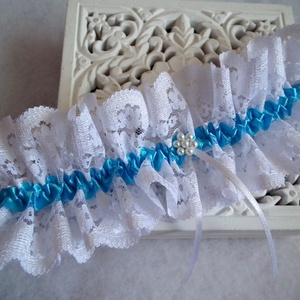 Türkiz álom esküvői combcsipke - esküvő - kiegészítők - harisnyatartó & valami kék - Meska.hu