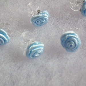 Világoskék rózsás hajcsat - esküvő - hajdísz - kontydísz & hajdísz - Meska.hu