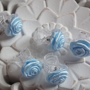 Világoskék rózsás hajcsat - esküvő - hajdísz - kontydísz & hajdísz - Meska.hu