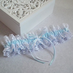 Hédi esküvői combcsipke, legényfogó - esküvő - kiegészítők - harisnyatartó & valami kék - Meska.hu