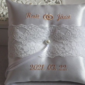 Hímzett varázslat gyűrűpárna - esküvő - kiegészítők - gyűrűtartó & gyűrűpárna - Meska.hu