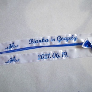 Hímzett esküvői vőfélyszalag virág hímzéssel - esküvő - kiegészítők - öv & pánt - Meska.hu