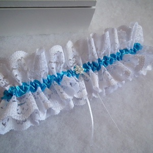 Türkiz álom esküvői combcsipke - esküvő - kiegészítők - harisnyatartó & valami kék - Meska.hu