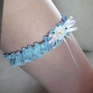 Virágos mámor esküvői combcsipke - esküvő - kiegészítők - harisnyatartó & valami kék - Meska.hu