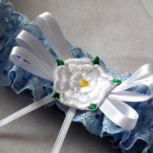 Virágos mámor esküvői combcsipke - esküvő - kiegészítők - harisnyatartó & valami kék - Meska.hu