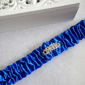 Álomvilág esküvői combcsipke - királykék, Esküvő, Kiegészítők, Harisnyatartó & Valami kék, Varrás, MESKA