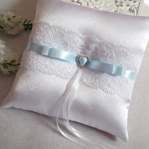 Dupla masnis illúzió gyűrűpárna -világoskék - esküvő - kiegészítők - gyűrűtartó & gyűrűpárna - Meska.hu