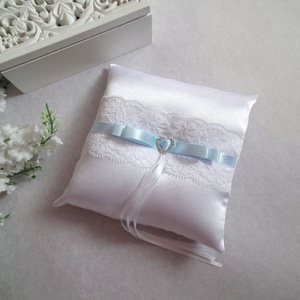 Dupla masnis illúzió gyűrűpárna -világoskék - esküvő - kiegészítők - gyűrűtartó & gyűrűpárna - Meska.hu