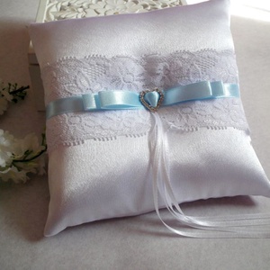 Dupla masnis illúzió gyűrűpárna -világoskék - esküvő - kiegészítők - gyűrűtartó & gyűrűpárna - Meska.hu