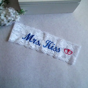 Hímzett menyasszonyi csipke , Esküvő, Kiegészítők, Harisnyatartó & Valami kék, Varrás, MESKA