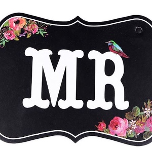 Mr és Mrs fotózási kellék - virágos - esküvő - dekoráció - tábla & jelzés - Meska.hu