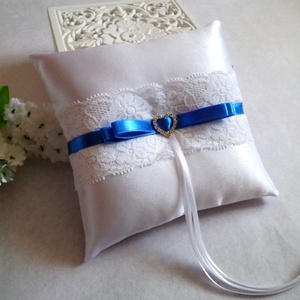 Dupla masnis illúzió gyűrűpárna -királykék - Meska.hu