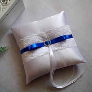 Dupla masnis illúzió gyűrűpárna -királykék - esküvő - kiegészítők - gyűrűtartó & gyűrűpárna - Meska.hu