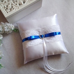 Dupla masnis illúzió gyűrűpárna -királykék - esküvő - kiegészítők - gyűrűtartó & gyűrűpárna - Meska.hu