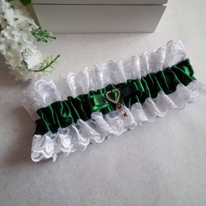 Gyűrűpárna és combcsipke esküvőre - esküvő - kiegészítők - harisnyatartó & valami kék - Meska.hu