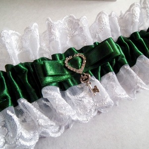 Gyűrűpárna és combcsipke esküvőre - esküvő - kiegészítők - harisnyatartó & valami kék - Meska.hu