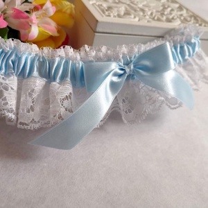 Világoskék Vera esküvői combcsipke - esküvő - kiegészítők - harisnyatartó & valami kék - Meska.hu