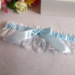 Világoskék Vera esküvői combcsipke - esküvő - kiegészítők - harisnyatartó & valami kék - Meska.hu