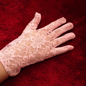 Kislány csipke kesztyű - rövid, rózsaszín - ruha & divat - sál, sapka, kendő - kesztyű - Meska.hu