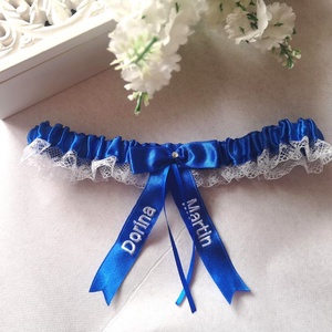 Szatén hímzett esküvői combcsipke - esküvő - kiegészítők - gyűrűtartó & gyűrűpárna - Meska.hu