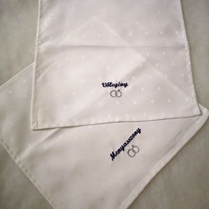 Esküvői menyasszony-vőlegény hímzett textil szalvéta - esküvő - dekoráció - tálalás - Meska.hu