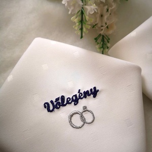 Esküvői menyasszony-vőlegény hímzett textil szalvéta - esküvő - dekoráció - tálalás - Meska.hu