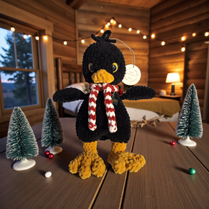 Amigurumi fekete rigó  - játék & sport - plüssállat & játékfigura - madár - Meska.hu