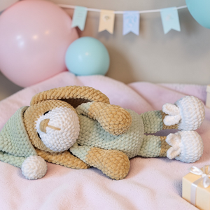 Horgolt szundi kutyus - játék & sport - plüssállat & játékfigura - kutya - Meska.hu