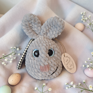 Horgolt amigurumi nyuszi,ezüstszürke, Táska & Tok, Kulcstartó & Táskadísz, Kulcstartó, Horgolás, MESKA