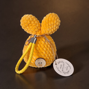 Horgolt amigurumi nyuszi, sárga - ünnepi díszek, dekorációk - húsvéti díszek és dekorációk - húsvéti tojásfadíszek - Meska.hu