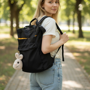 Horgolt amigurumi nyuszi, natúr - táska & tok - kulcstartó & táskadísz - kulcstartó - Meska.hu