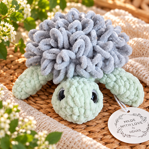 Pihe-puha horgolt teknősbéka � 15 cm, szürke - játék & sport - plüssállat & játékfigura - teknős - Meska.hu