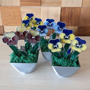 Árvácska üveg örökvirág dekoráció - Sárga - otthon & életmód - dekoráció - virágdísz és tartó - virágbox, virágdoboz - Meska.hu