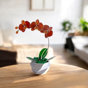 Üveg orchidea - Gondozásmentes örökvirág, Otthon & Életmód, Dekoráció, Virágdísz és tartó, Csokor & Virágdísz, Üvegművészet, MESKA
