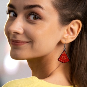 Csipkecsoda - Üveg design fülbevaló - Narancs - ékszer - fülbevaló - lógó fülbevaló - Meska.hu